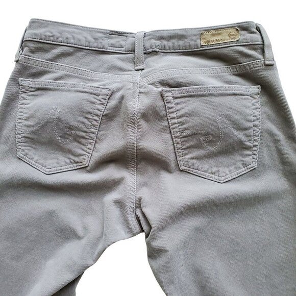 AG Adriano Goldschmied the Stevie Slim Straight Fine Wale Corduroy Gray Jeans 29 - Picture 4 of 14